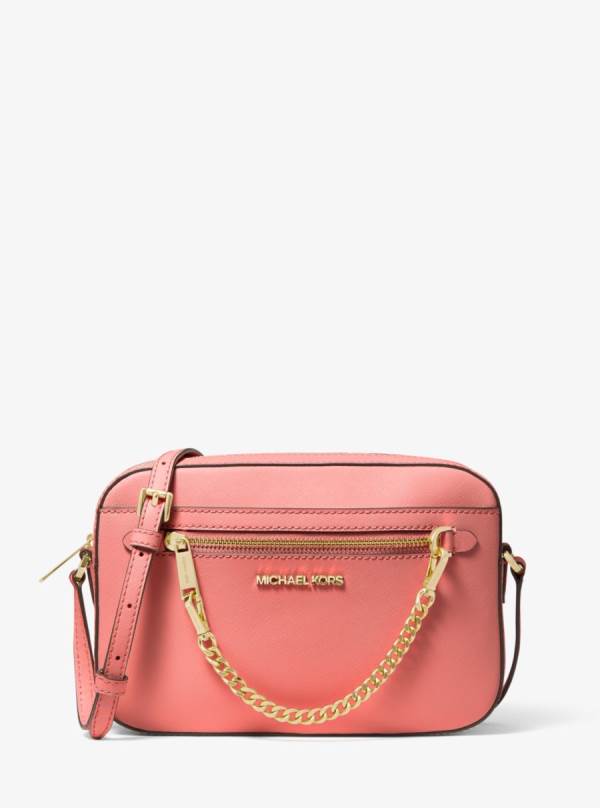 Damske Crossbody Kabelka Michael Kors Jet Set Large Saffiano Leather Nachový - Kabelky Michael Kors Slevy | MBJCR-7306
